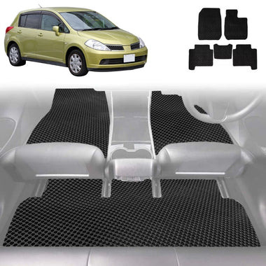 6D Diamond Car Floor Mats for Nissan Tiida 2006 - 2013 C11 - Custom-Fit Carpet Liner
