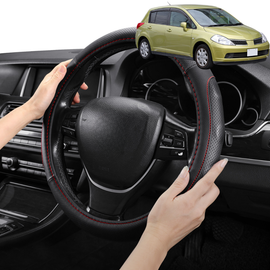 Steering Wheel Cover Pro Extra Layer for Nissan Tiida 2006-2013 C11 - Breathable & Anti-Slip - Circle 38 cm