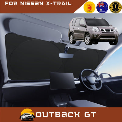 Front Windscreen Sun Shade for Nissan X-TRAIL 2007 - 2014 (T31) - Standard 150 x 85 cm - Black
