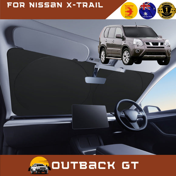Front Windscreen Sun Shade for Nissan X-TRAIL 2007 - 2014 (T31) - Standard 150 x 85 cm - Black
