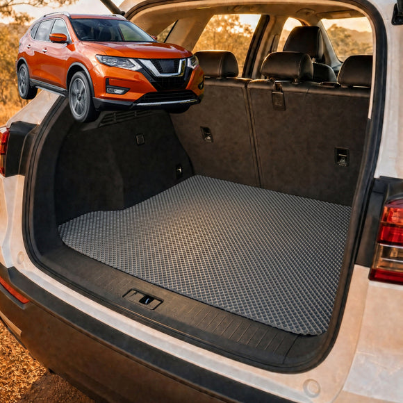 6D Diamond Car Boot Cargo Mat for Nissan X-TRAIL 2014 - 2022 (T32) - Heavy Duty Carpet Liner - All-Weather Resistance - Easy to use - Odorless Material - Black & Grey