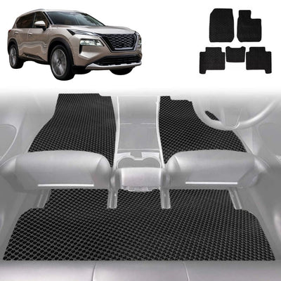 6D Diamond Car Floor Mats for Nissan X-TRAIL 2022 - Current (T33) - Custom-Fit Carpet Liner