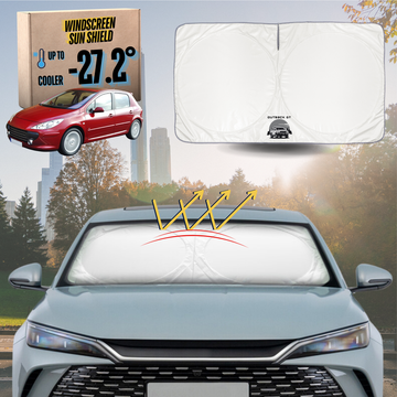 Front Windscreen Sun Shade for Peugeot 307 2001 - 2008 Hatch - Standard 150 x 85 cm