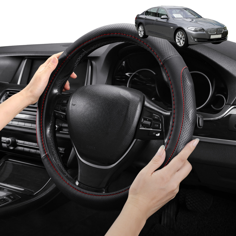 Steering Wheel Cover Pro Extra Layer for BMW 5 Series 2010-2016 (F07 F10 F11) - Breathable & Anti-Slip - Circle 38 cm