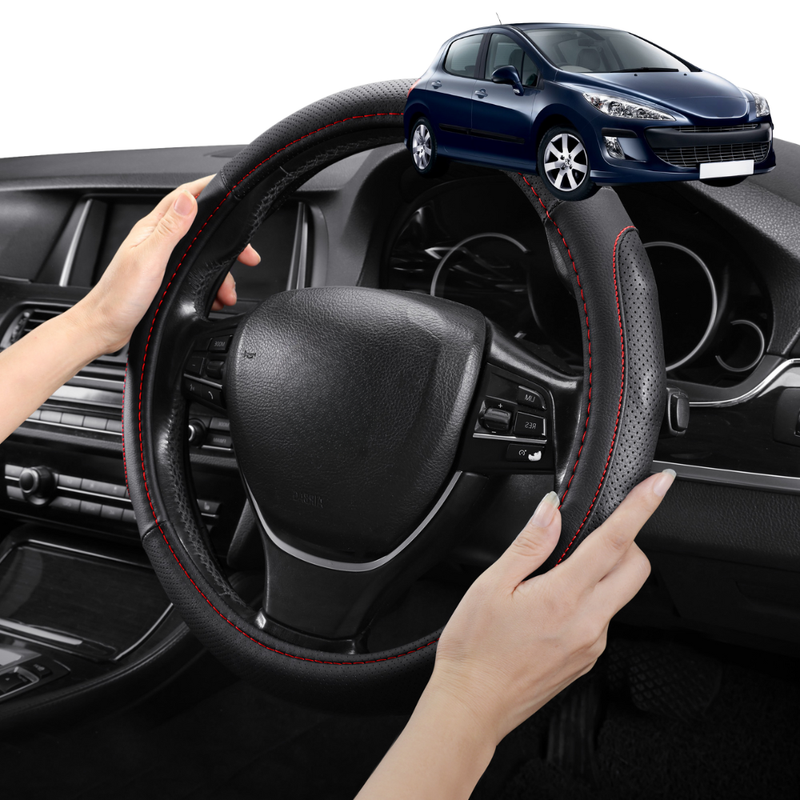 Steering Wheel Cover Pro Extra Layer for Peugeot 308 2007-2013 Hatch (T7) - Breathable & Anti-Slip - Circle 38 cm