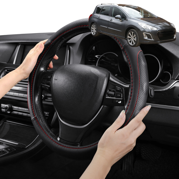 Steering Wheel Cover Pro Extra Layer for Peugeot 308 2007-2013 Wagon (T7) - Breathable & Anti-Slip - Circle 38 cm
