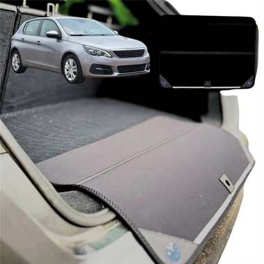 Rear Cargo Boot Bumper Protector for Peugeot 308 2014 - 2021 Hatch (T9) - Standard (72 x 55) - Black