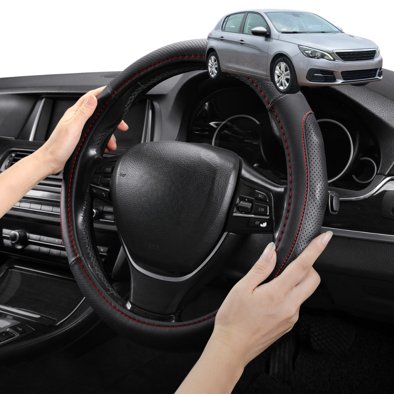 Steering Wheel Cover Pro Extra Layer for Peugeot 308 2014-2021 Hatch (T9) - Breathable & Anti-Slip - Circle 38 cm