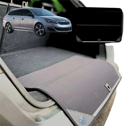 Rear Cargo Boot Bumper Protector for Peugeot 308 2014 - 2021 Wagon (T9) - Standard (72 x 55) - Black