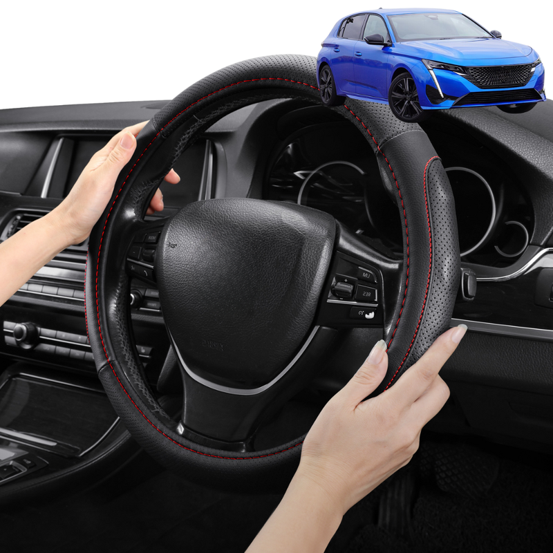 Steering Wheel Cover Pro Extra Layer for Peugeot 308 2021 - Current Hatch (P5) - Breathable & Anti-Slip - Circle 38 cm