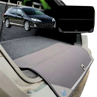 Rear Cargo Boot Bumper Protector for Peugeot 407 2004 - 2010 Hatch - Standard (72 x 55) - Black