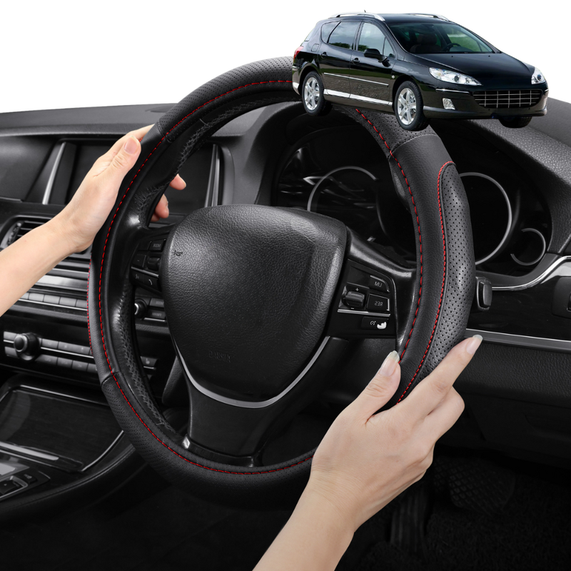 Steering Wheel Cover Pro Extra Layer for Peugeot 407 2004-2010 Hatch - Breathable & Anti-Slip - Circle 38 cm