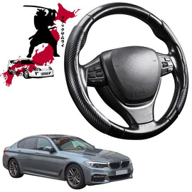 Black Samurai Segmented Steering Wheel Cover for BMW 5 Series 2017 - 2023 (G30 G31 G38)