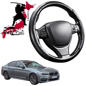 Black Samurai Segmented Steering Wheel Cover for BMW 5 Series 2017 - 2023 (G30 G31 G38)