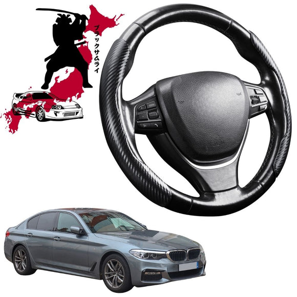 Black Samurai Segmented Steering Wheel Cover for BMW 5 Series 2017 - 2023 (G30 G31 G38)