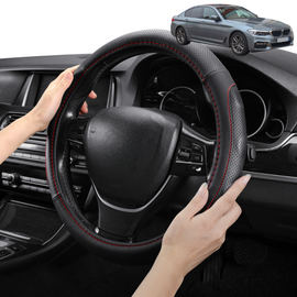 Steering Wheel Cover Pro Extra Layer for BMW 5 Series 2017-2023 (G30 G31 G38) - Breathable & Anti-Slip - Circle 38 cm