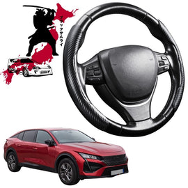 Black Samurai Segmented Steering Wheel Cover for Peugeot 408 2022 - Current (P54)
