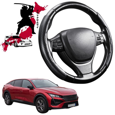 Black Samurai Segmented Steering Wheel Cover for Peugeot 408 2022 - Current (P54)