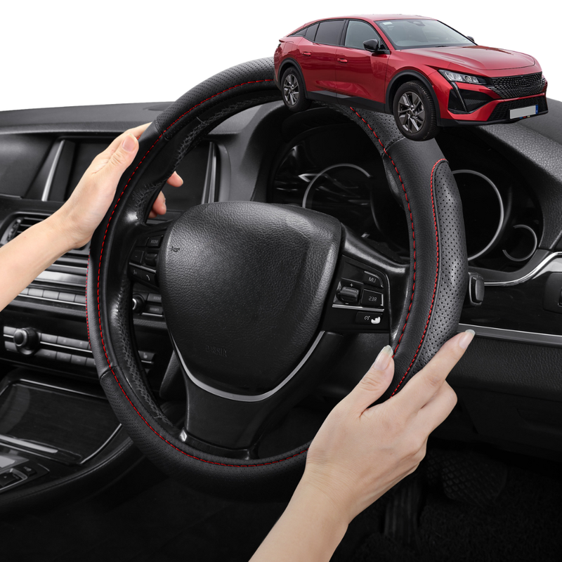 Steering Wheel Cover Pro Extra Layer for Peugeot 408 2022 - Current (P54) - Breathable & Anti-Slip - D-Shape 38 cm