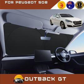 Front Windscreen Sun Shade for Peugeot 508 2010 - 2018 (W23) - Standard 150 x 85 cm - Black