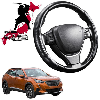 Black Samurai Segmented Steering Wheel Cover for Peugeot 2008 SUV 2012 - 2019 (A94)