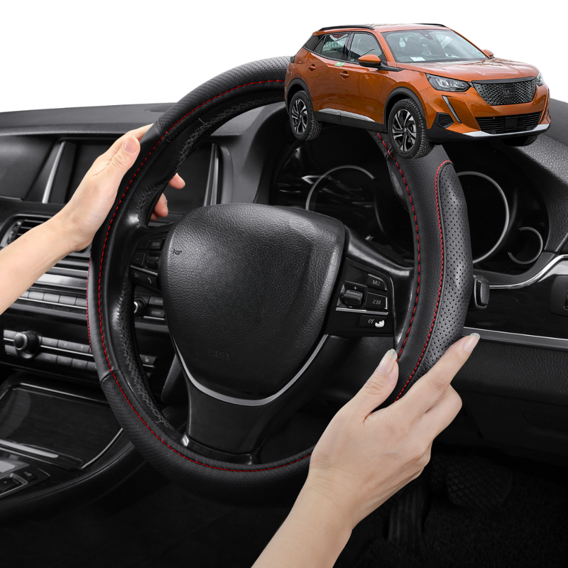 Steering Wheel Cover Pro Extra Layer for Peugeot 2008 SUV 2012-2019 (A94) - Breathable & Anti-Slip - Circle 38 cm