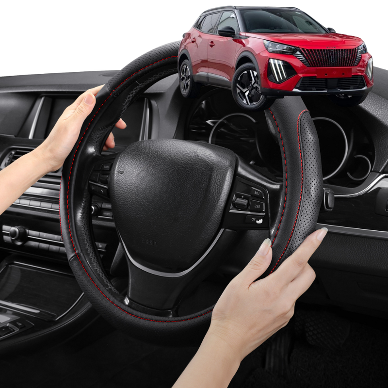 Steering Wheel Cover Pro Extra Layer for Peugeot 2008 SUV 2020 - Current (P24) - Breathable & Anti-Slip - Circle 38 cm