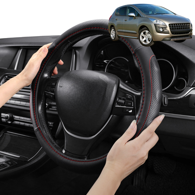 Steering Wheel Cover Pro Extra Layer for Peugeot 3008 SUV 2007-2017 (T8) - Breathable & Anti-Slip - D-Shape 38 cm