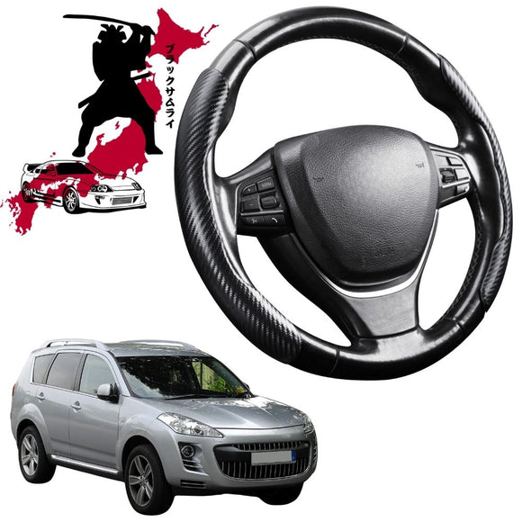 Black Samurai Segmented Steering Wheel Cover for Peugeot 4007 SUV 2007 - 2012