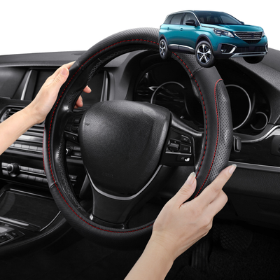 Steering Wheel Cover Pro Extra Layer for Peugeot 5008 SUV 2009-2016 (T87) - Breathable & Anti-Slip - Circle 38 cm