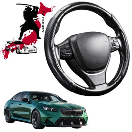 Black Samurai Segmented Steering Wheel Cover for BMW 5 Series 2023 - Current (G60 G61 G68)