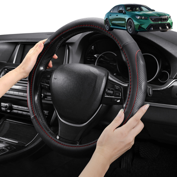 Steering Wheel Cover Pro Extra Layer for BMW 5 Series 2023 - Current (G60 G61 G68) - Breathable & Anti-Slip - Circle 38 cm