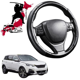 Black Samurai Segmented Steering Wheel Cover for Peugeot 5008 SUV 2017 - Current (P87)