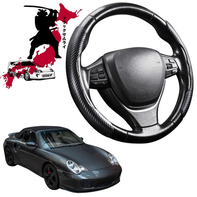 Black Samurai Segmented Steering Wheel Cover for Porsche 911 1999 - 2004 (996 without Bose)