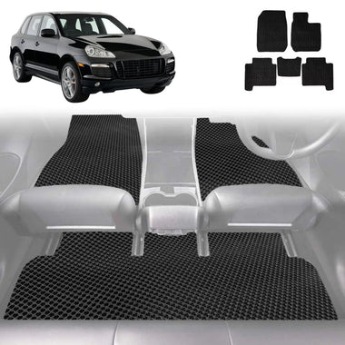 6D Diamond Car Floor Mats for Porsche Cayenne 2002 - 2010 9PA, 9PA Facelift - Custom-Fit Carpet Liner