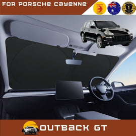 Front Windscreen Sun Shade for Porsche Cayenne 2002 - 2010 9PA, 9PA Facelift - Standard 150 x 85 cm - Black