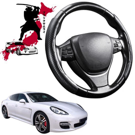 Black Samurai Segmented Steering Wheel Cover for Porsche Panamera 2009 - 2016 (970 G1)