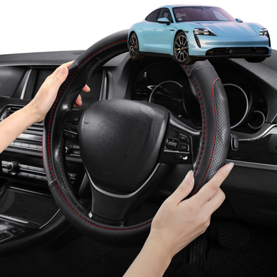 Steering Wheel Cover Pro Extra Layer for Porsche Taycan 2019 - Current - Breathable & Anti-Slip - Circle 38 cm