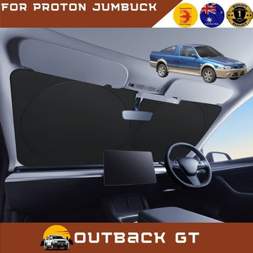 Front Windscreen Sun Shade for Proton Jumbuck 2002 - 2010 (Ute) - Standard 150 x 85 cm - Black