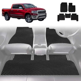6D Diamond Car Floor Mats for RAM 1500 Laramie 2019 - Current (DT) - Custom-Fit Carpet Liner