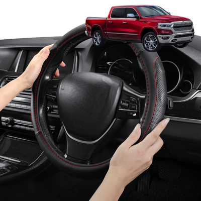 Steering Wheel Cover Pro Extra Layer for RAM 1500 Laramie 2019 - Current (DT) - Breathable & Anti-Slip - Circle 38 cm