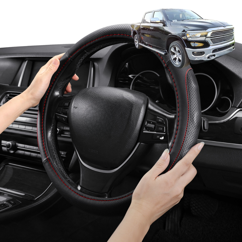 Steering Wheel Cover Pro Extra Layer for RAM 1500 Limited 2019 - Current (DT) - Breathable & Anti-Slip - Circle 38 cm