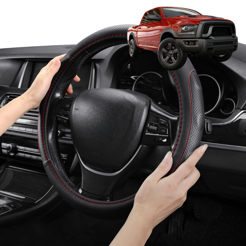 Steering Wheel Cover Pro Extra Layer for RAM 1500 Warlock II 2019 - Current (DT) - Breathable & Anti-Slip - Circle 38 cm