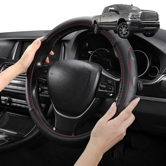 Steering Wheel Cover Pro Extra Layer for RAM 2500/3500 Laramie 2021 - Current - Breathable & Anti-Slip - Circle 38 cm