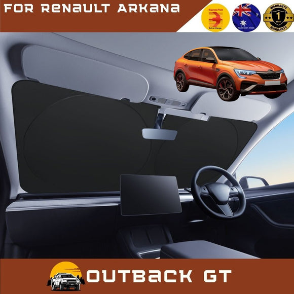 Front Windscreen Sun Shade for Renault Arkana 2021 - Current - Standard 150 x 85 cm - Black