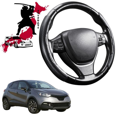 Black Samurai Segmented Steering Wheel Cover for Renault CAPTUR 2014 - 2019 (J87)