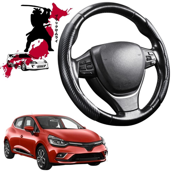 Black Samurai Segmented Steering Wheel Cover for Renault Clio 2012 - 2019 (BH/KH)