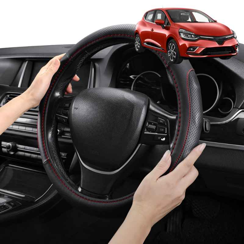 Steering Wheel Cover Pro Extra Layer for Renault Clio 2012-2019 (BH/KH) - Breathable & Anti-Slip - Circle 38 cm