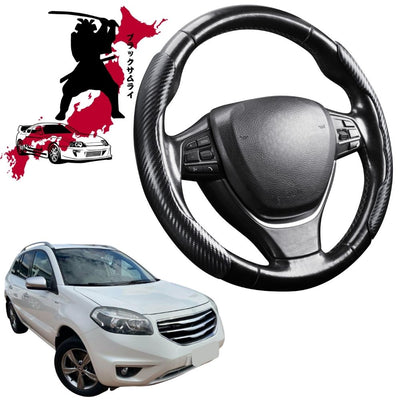 Black Samurai Segmented Steering Wheel Cover for Renault KOLEOS 2008 - 2015 (HY)