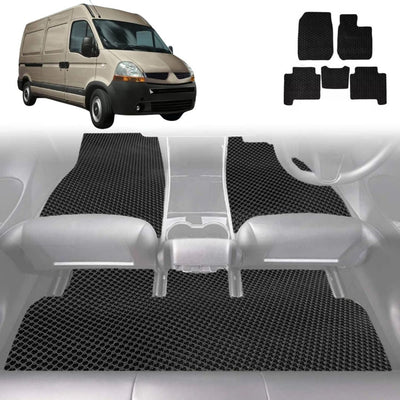 6D Diamond Car Floor Mats for Renault Master Van 2010 - Current X70, X62 - Custom-Fit Carpet Liner